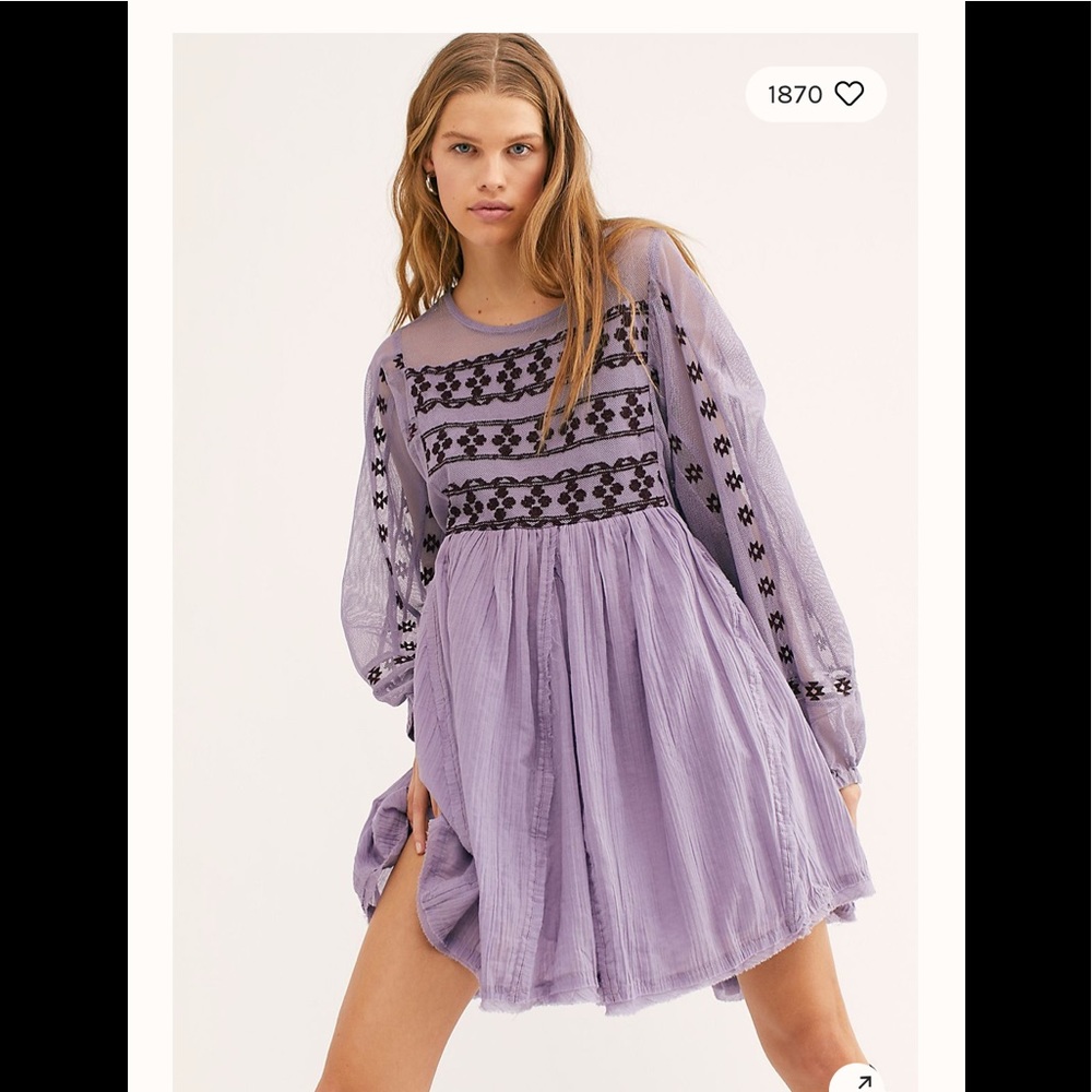 NWOT Free People Need Me Embroidered Mini